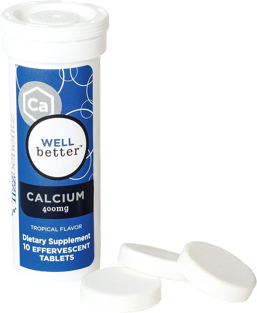 Kaltsiumkarbonaat Lahustumatu toidulisand troopilise maitsega - 400 mg tabletid vabastavad pulbrina vees - ideaalne inimestele, kes võitlevad pillide neelamisega (3 toru)