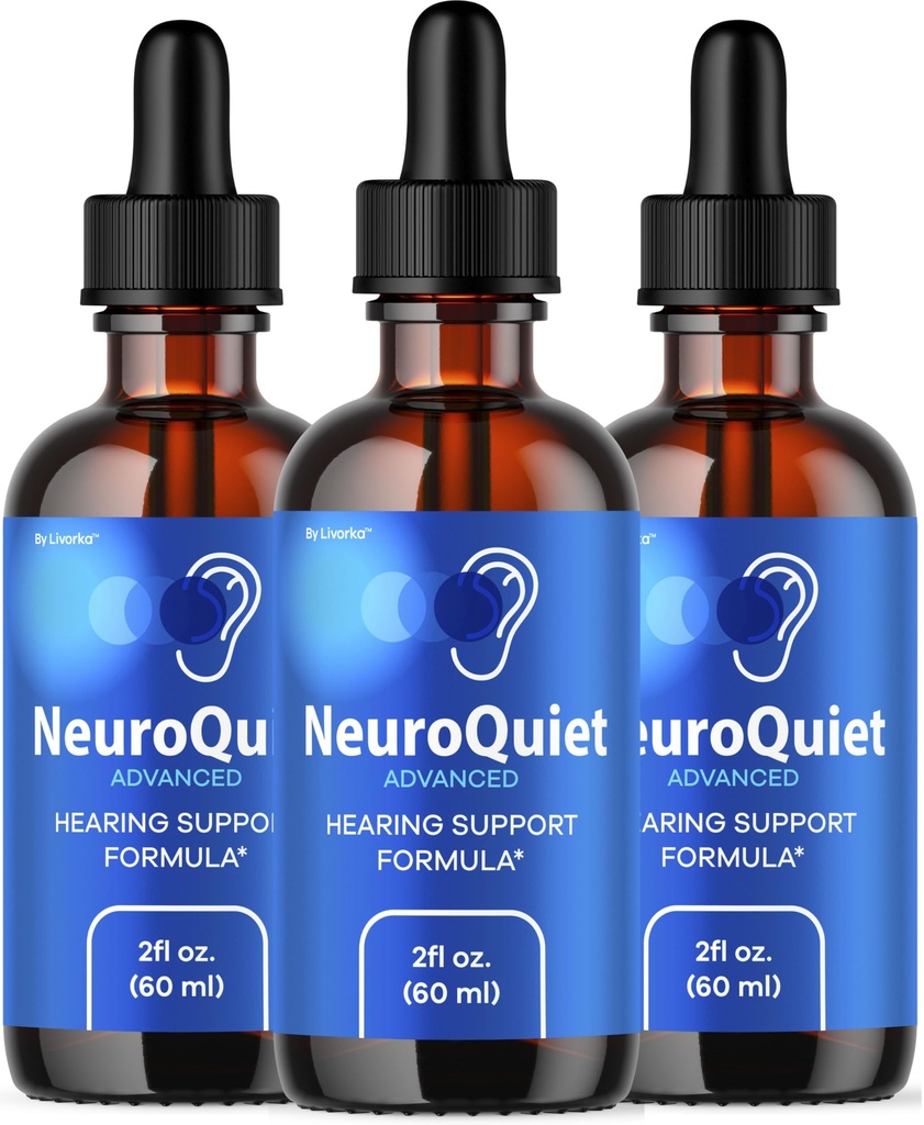 (3 Pack) NeuroQuiet tilgad - ametlik NeuroQuiet igapäevane kuulmine Toetus Kõik looduslikud puhtad vedelikud Kõrva tervise, kuulmisselguse ja sisemise kõrva tasakaalu ülevaated, 3 pudelit 3 kuud