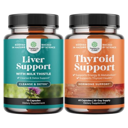 Maksapuhastuse Detox & Remondi valem ja taimse kilpnäärme tugikompleks - piimaohakaga Dandelion Root Turmeric and Artichoke Extract - Mood Enhancer Energy Supplement for Thyroid Health