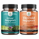 Maksapuhastuse Detox & Remondi valem ja taimse kilpnäärme tugikompleks - piimaohakaga Dandelion Root Turmeric and Artichoke Extract - Mood Enhancer Energy Supplement for Thyroid Health