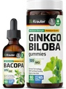 BIO KRAUTER Bacopa Tinktuur 2 Fl. Oz... Ginkgo Biloba 90 Gummies