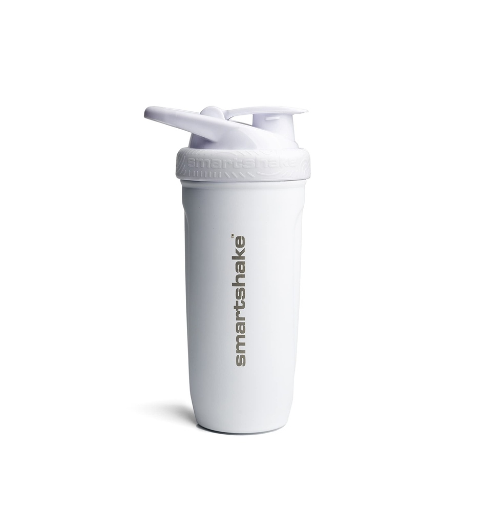 Smartshake Reforce Stainless Steel Protein Shaker Pudel - Isoleerimata Unisex Gym Pudel | Metal Shaker pudelid - 900 ml | 30 oz - Leakproof Screw-On Lid - DEHP & BPA Free (valge)