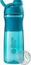 BlenderBottle SportMixer Shaker Bottle Ideaalne valgu raputamiseks ja enne treeningut, 28-kordne, Teal