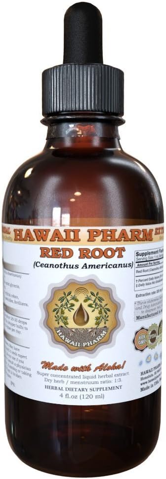 Red Root Liquid Extract, Red Root (Ceanothus Americanus) Tinktuur, Herbal Supplement, Hawaii Pharm, Made in USA, 2 fl.oz