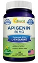 aSquared Nutrition Apigenin 50mg & L-Theanine 200mg - 120 kapslit - Apigenin Supplement pillid magada ja lõõgastuda - Natural Bioflavonoid ekstrakti leitud kummelitees
