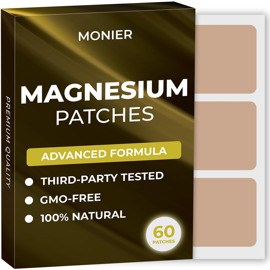 Magneesium plaastrid (pakk 60) - 100% looduslik plaaster naistele ja meestele - kaltsiumiga - lihaste ja luude tugi, rahulikkus - täiustatud valem