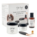 Silmade kade koer Tear plekieemaldaja Starter Kit ProPowder Brush | Plekilahendus, aplikaatorpadjad, plekipulber ja väike aplikaator harja | kestab 30-45 päeva