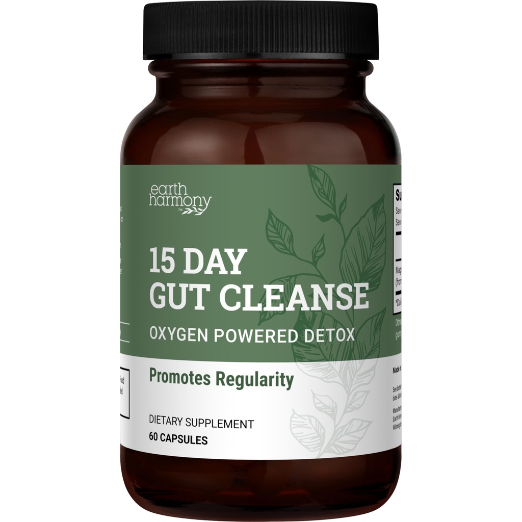 15-päevane soolestiku puhastamise detox naistele ja meestele - Vegan, mitte-GMO koostisosad vöökoha kaotuseks ja kõhukinnisuse leevendamine koos 15-päevase puhastatava soolestiku toega ilma krampideta, nagu on näha TikTokil (60 kapslit)