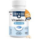 Freeda Vitamiin A 15 000 RÜ – Retinüül Palmitate – Vegan, Kosher, No Fish – Eye, Vision, Immune & Skin Support – Tiny Easy-to-neela tabletid – VIT A Vitamina A Supplement – 250 tabletti