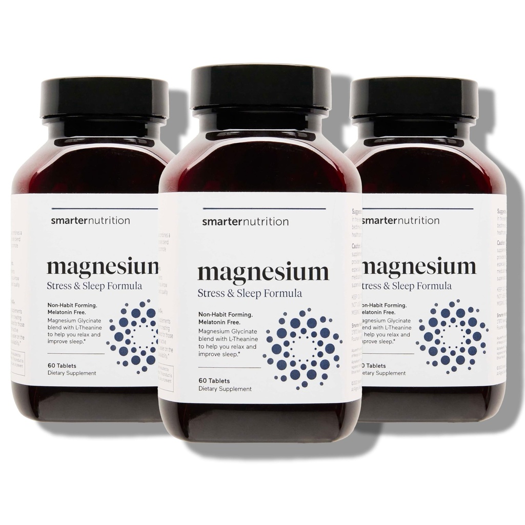 Nutikam toitumine Magneesium Kompleks - Kelaat Magneesium Glütsinaat + tsitraat, malaat magamiseks, lõõgastumiseks, lihased ja närvid + kliiniliselt tõestatud L-Theanine, mitte-GMO-180 tablett[90-päevane pakkumine]