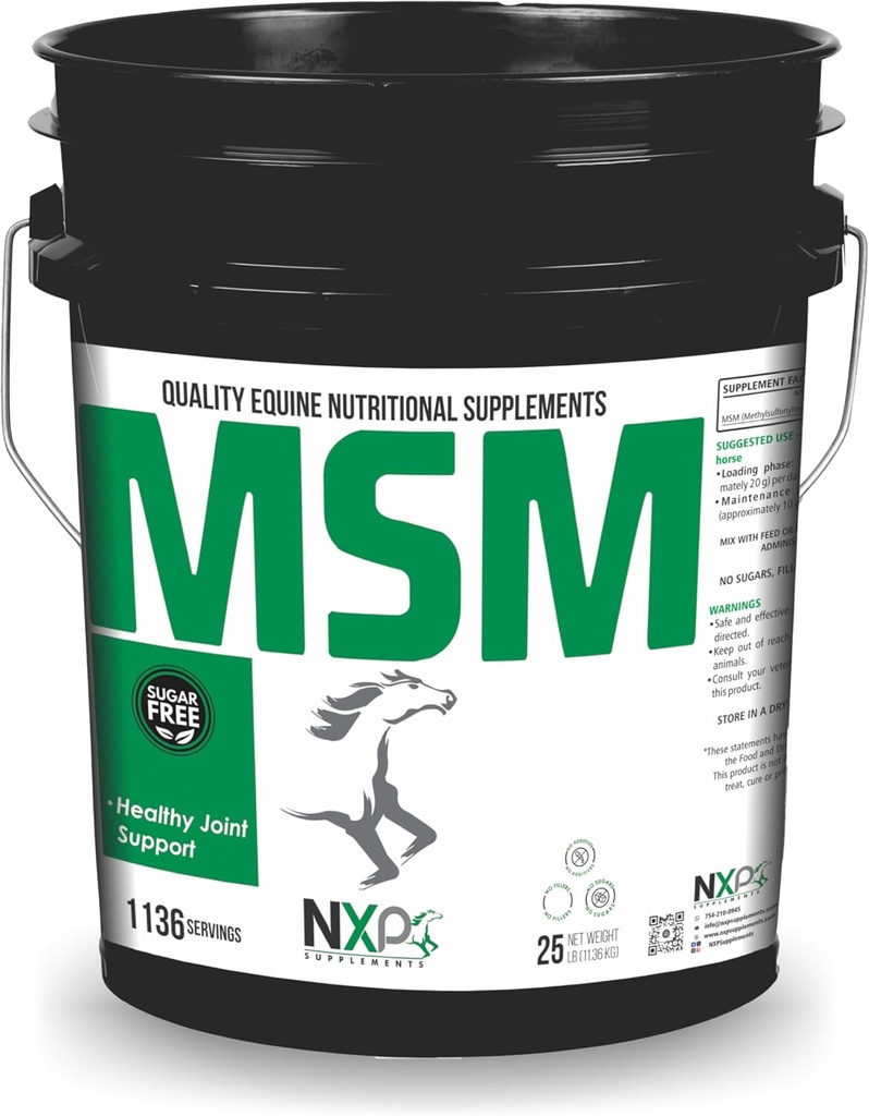 MSM (metüülsulfonüülmetaan) - hobuste ühine tervis, mugavus, liikuvus ja hobuste tugilisa - 25 naela (1136 Servings)