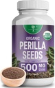 Orgaaniline Perilla Seed Extract 9% Rosmarinic Acid - USDA Certified - Allergia Relief, Hingamisteede Ja Immuunsuse Booster - Th2 Tsütokiinid, looduslikult esinev Luteolin - 500mg 90 kapslit