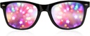 GloFX Black Frame Star Difraction Prillid - Laser, mis on mõeldud uimastamiseks Starburst Light Effects, paindlik ja vastupidav, ideaalne Raves & Festivals