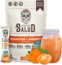Salud 2-in-1 hüdratsioonipaketid + immuunsus elektrolüütide pulber, mandariin - Agua Fresca joogisegu, leedrimarja, piimatoodete ja sojavaba, GMO-vaba, vegan, madala kalorsusega, 1 g suhkur (15 serveerimist)