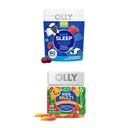 OLLY Kids Sleep Gummy, Melatoniin, L Theanine, Kummel, 60 Count ja Kids Multivitamiinid Kummiussid, vitamiinid A C D E Bs Tsink, 70 Count