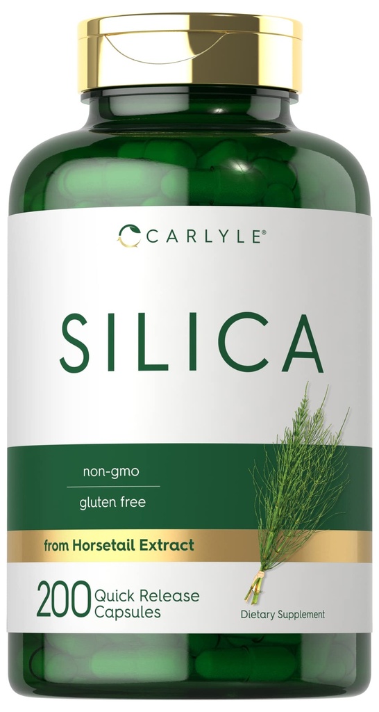 Carlyle Silica Supplement kapslid | 200 Count | alates Horsetail Extract | Non-GMO & Gluten Free