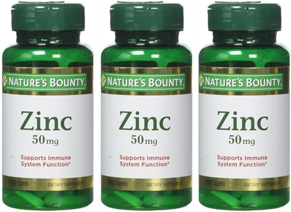 Nature's Bounty Tsink 50 mg Caplets 100 ea (Pack of 3)