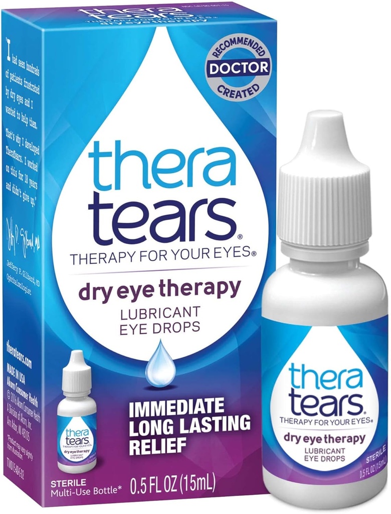TheraTears Kuiv Silmateraapia Silmad Tilgab Komplekti 1,0 Fl Oz ja 0,5 Fl Oz Pudelid