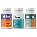 Emma Gut Health & Elimipure Gut Cleanse & Akka Maksapuhastus - 3-in-1 Detox Bundle seedetrakti tasakaalu, korrapärasuse ja ainevahetuse toetamiseks | Toetab jäätmete kõrvaldamist ja mikrobioomi tervist