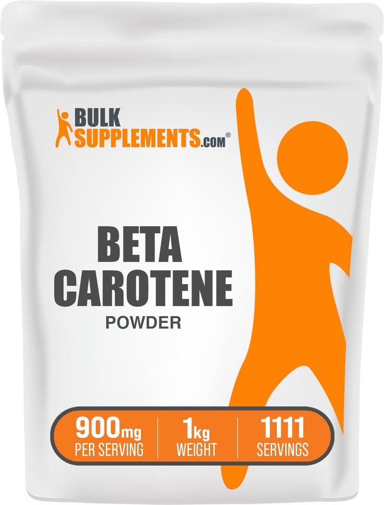 BulkSupplements.com Beeta-karoteeni pulber - beeta-karotiini lisand, A-vitamiini lisand immuunsuse ja nägemise toetamiseks - gluteenivaba, 900 mg serveerimise kohta, 1 kg (2,2 naela) (pakk 1)