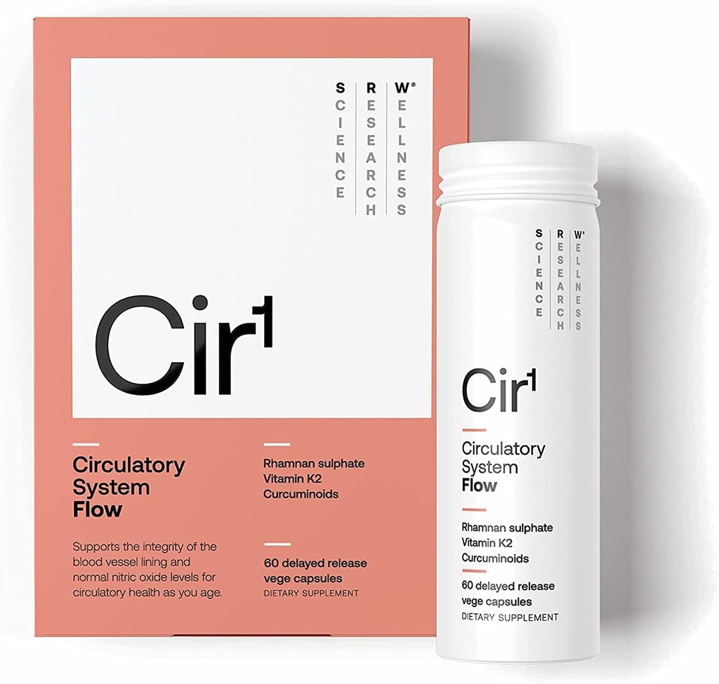 SRW Laboratories Cir1 Flow | Toetab normaalset vererõhku ja lämmastikoksiidi taset, toetab veresoonte struktuuri ja terviklikkust (60 loendit (1. pakk))