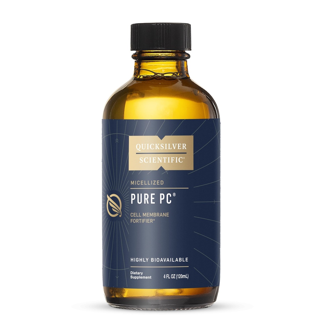 Quicksilver Scientific Micellized Pure PC - Fosfatidüülkoliin Vedel lisand raku- ja maksatervise toetamiseks - Superior Liposomaalne imendumine - Mitte-GMO toetav aju täiendus (4oz / 120 ml)
