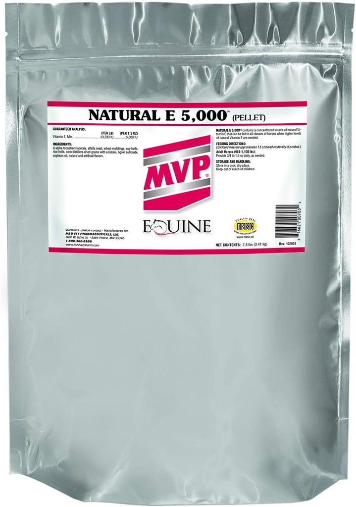 Looduslik E 5000 (7,5 naela) E-vitamiini looduslik vorm hobuste paremaks biosaadavuseks