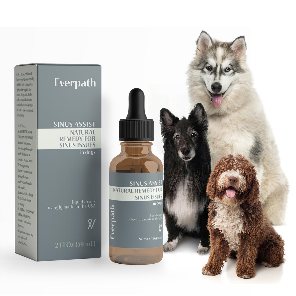Everpath Sinus Support for Dogs - 2 Fluid Ounces / 60 ml | USA Made | Toetab Sinus Health ja Relief | Relief allergia, ummikud ja äge sinusiit | Looduslik lahendus lemmikloomadele