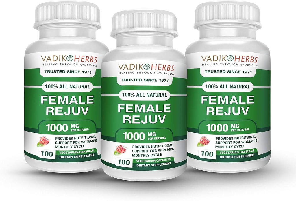 Naissoost Rejuv poolt Vadik maitsetaimed | Taimne ravi PMS Relief Supplement Premenstruaaltsükli toetus | Taimne valem kompleks menstruaalkramp ja perioodid | Looduslikult tasakaalu hormoonid (3 Pack)