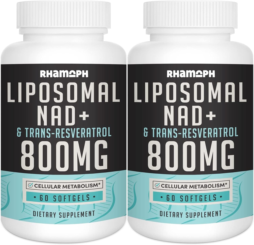 Liposomal NAD+ 800 mg koos Trans- Resveratrooliga 300 mg , Max Imendumine , Tegelik NAD+ Tervisliku vananemise, rakuenergia, DNA parandamise, pikaealisuse suurendamine - 120 Softgels