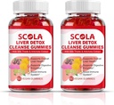 SCOLA Liver Cleanse Detox & Repair Gummies, Liver Support Supplement Includes Milk Thistle Extract with Silymarin, Dandelion, Chicory Root, Liver Health Supplements, 120 Count
