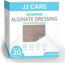 JJ CARE Hõbekaltsium Alginaat Haava Kleitmine (Pack of 20) 4x5, Hõbealginaat Haava Kleitmine Individuaalselt Pakendatud, Väga Absorbent Mittekleepuvad Haavahoolduse Kleit