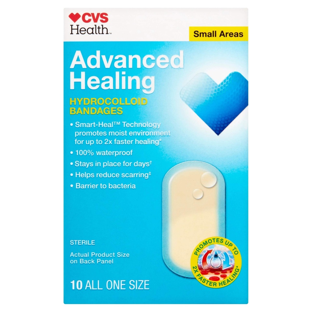 CVS Health Advanced Healing Hydrocolloid Bandages (väikesed piirkonnad)