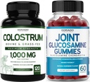 Ternespiim (120 krahv) Veise ternespiima kapslid täiskasvanutele ja Glükosamiini kondroitiin (60 Gummies) Ühised toidulisandid meestele ja naistele maitsva vaarikaga Maitse - Vegan Safe & Made USA-s