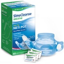SinuCleanse Soft Tip Neti Pot Nasali pesusüsteem, leevendab nina ummistusi külma ja gripi, kuiva õhu, allergiate, 30 loodusliku soolapaketi tõttu, valmistatud USA-s