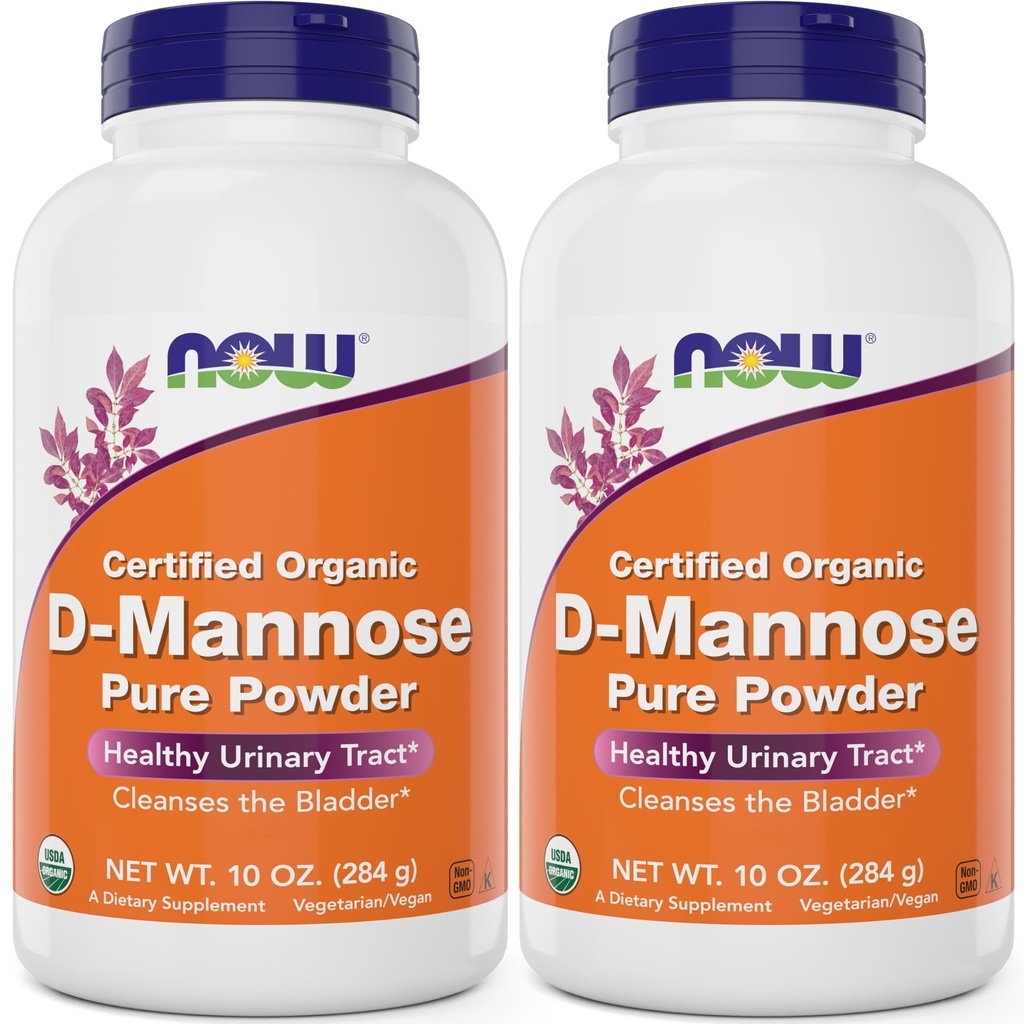 NOW Foods Pure, Orgaaniline D-Mannose 10 oz pulber (pakk 2) - Põie puhas ja kuseteede tervise täiendus - Non-GMO - Vegan Friendly - 2000mg / 2 Grams per Serving