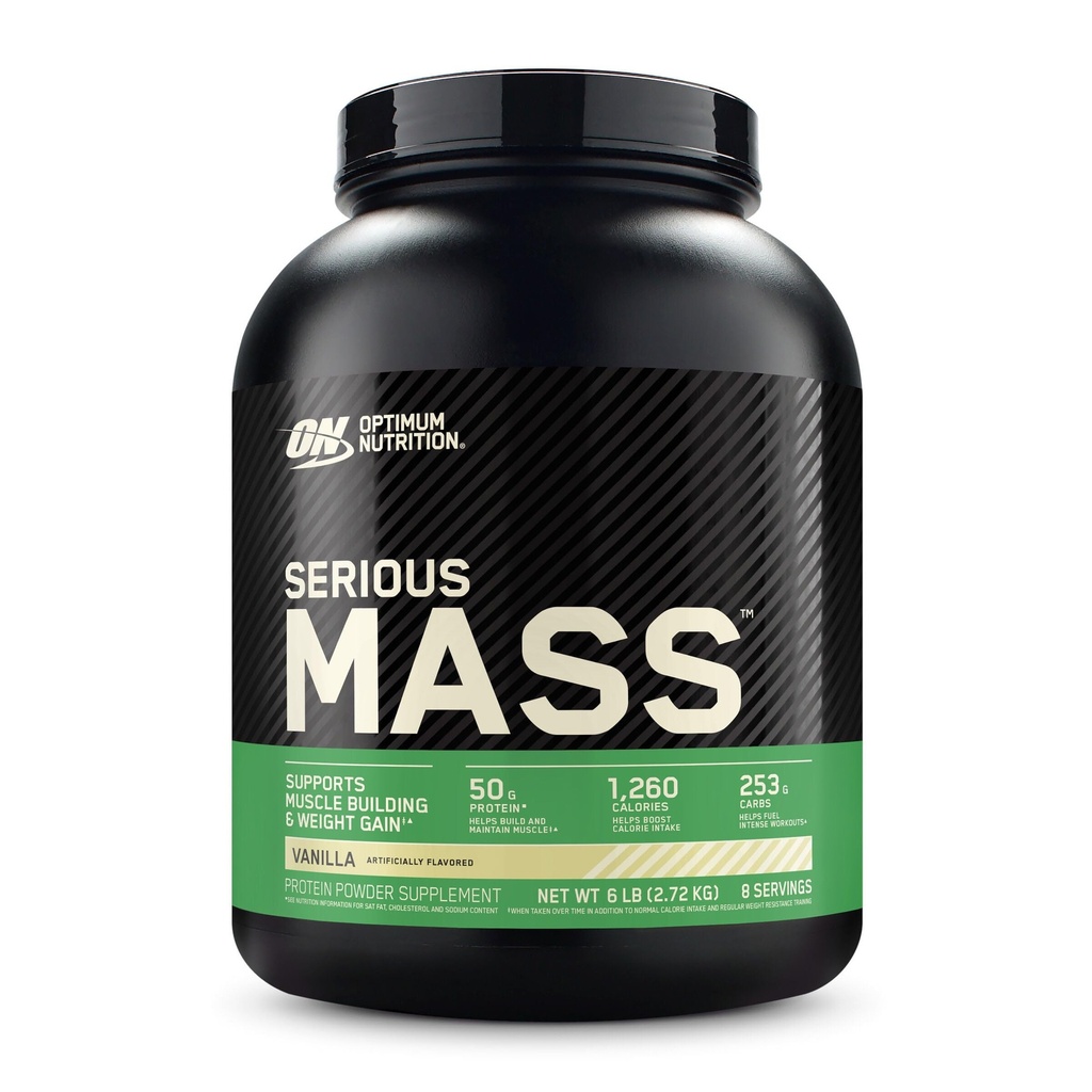 Optimaalne toitumine Tõsine mass, kaalulangetaja valgupulber, mass Gainer, C-vitamiin ja tsink immuunsuse toetamiseks, kreatin, Vanilla, 6 naela (pakendamine võib varieeruda)