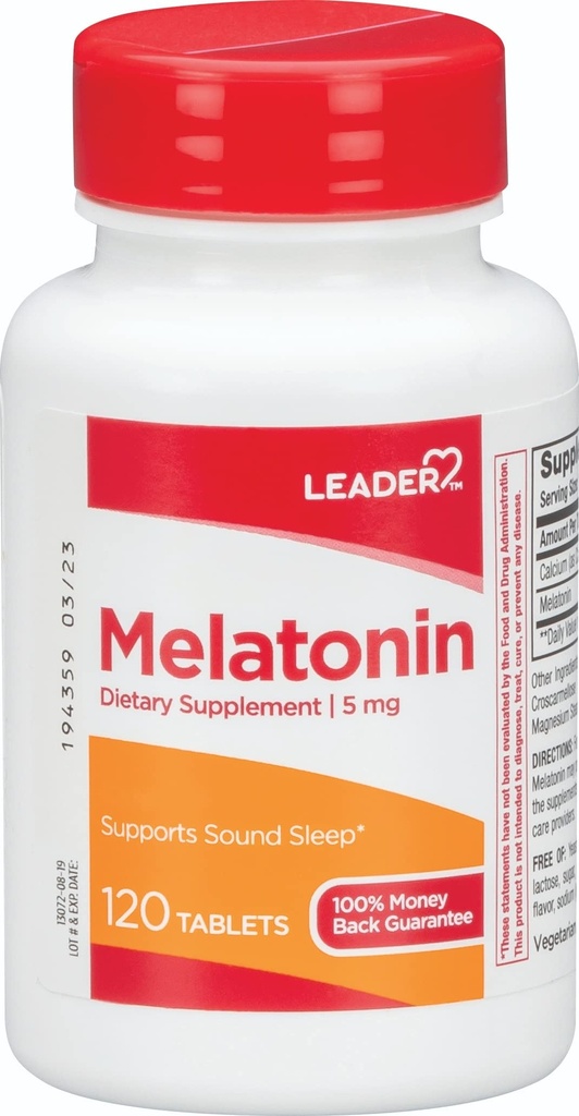 Liider Melatoniin 5MG tabletid 120 Ct. Looduslik uneabi rahututeks öödeks