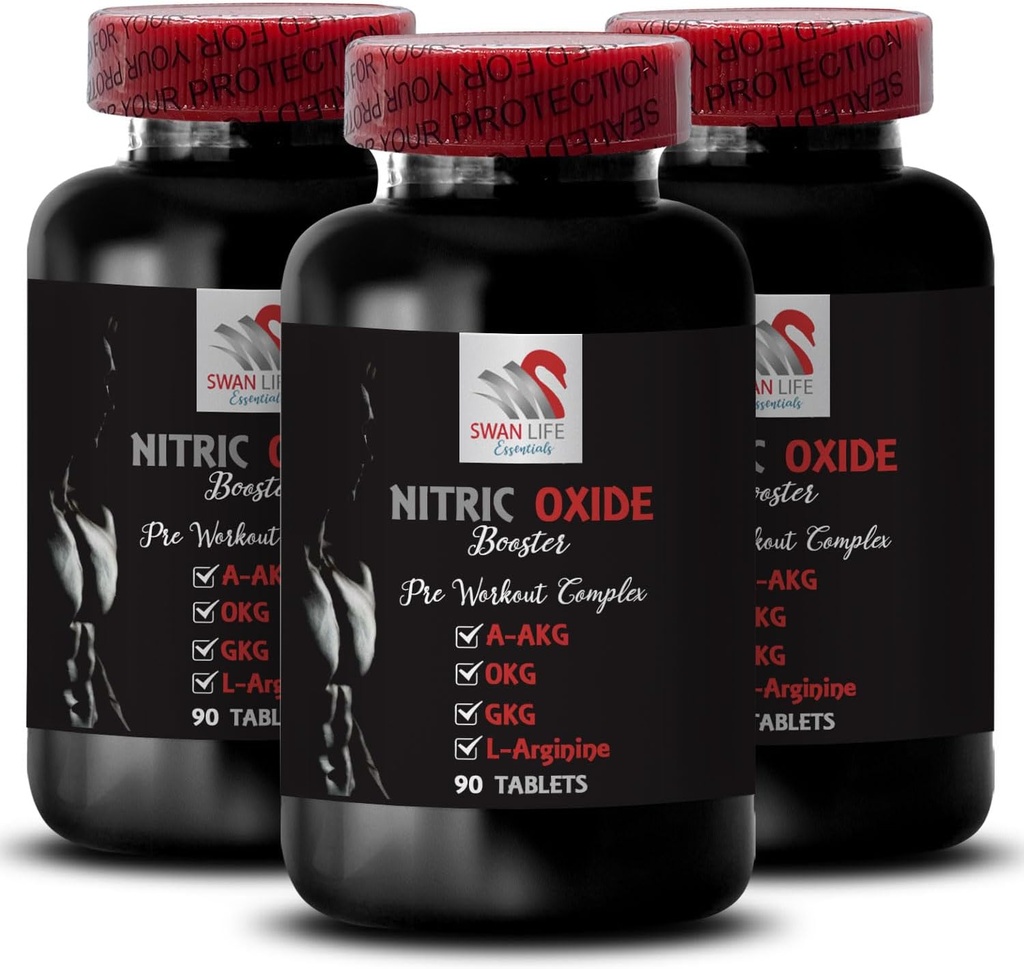 L-tsitrulliini ja l-arginiini toidulisandid - lämmastikoksiidi võimendaja - vastupidavus, lämmastikoksiidi vool, tugevuskoolitus, fitness tugi, Pre-Gym Boost, lihaste pump, füüsiline Boost 3 pudelit 270 tabletti