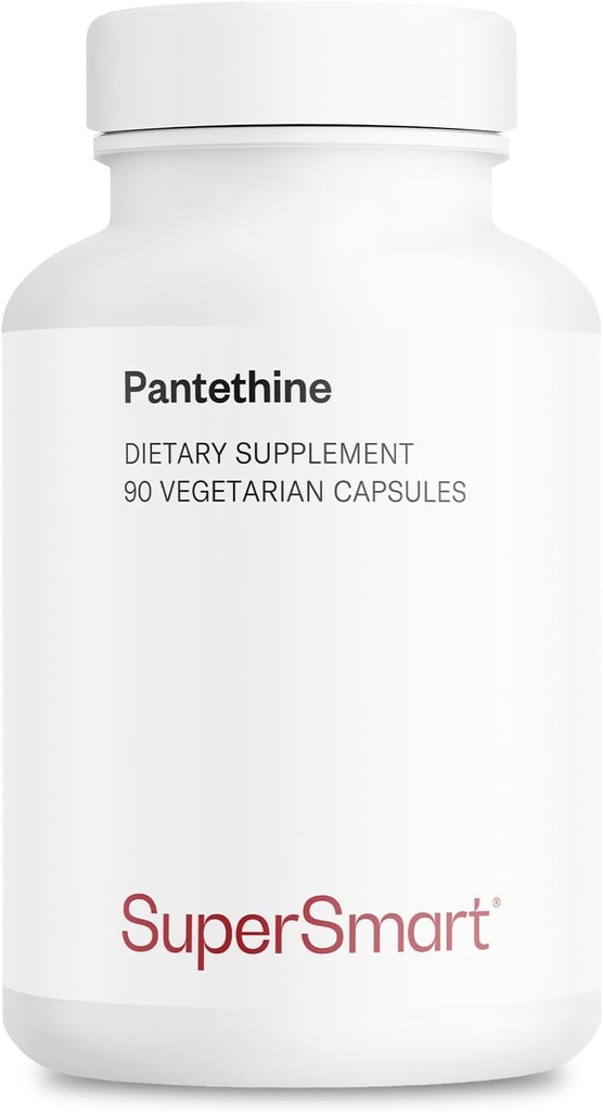 Supersmart - Pantesin Pantethine 600 mg päevas (pantoteenhape) - aktiivne vitamiin B5 täiendus | Mitte-GMO & Gluteenivaba - 90 taimekapslit