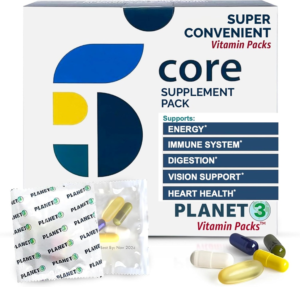 Igapäevased vitamiinipakendid meestele ja naistele - immuunsuse tugi Elderberry, vitamiin C, tsink & D3 - multivitamiin oomega-3 südame tervise, probiootikumide, metüül B12, biotiini, luteiini ja Zeaksantiin - planeet 3