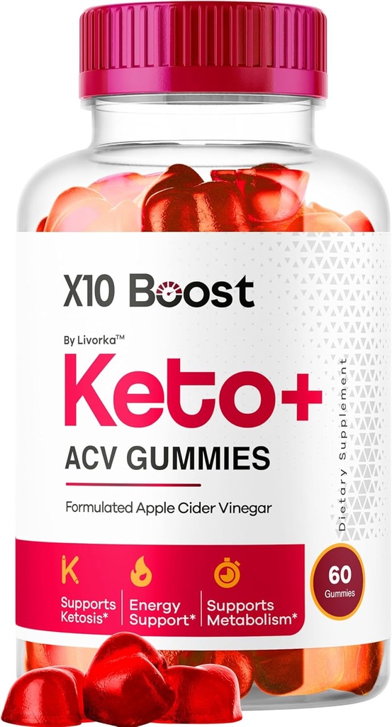 X10 Boost Keto ACV Gummies Advanced Formula 1050MG Advanced Formula, X 10 Boost Keto Plus Gummys Premium Formula Apple Cider Vinegar Gummies, All Natural Gomitas, 60 Gummies for 1 Month