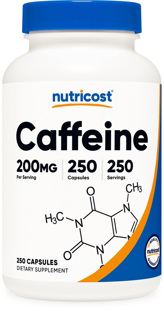 Nutrikofeiini pillid, 200 mg ühe serveerimise kohta (250 kapslit)