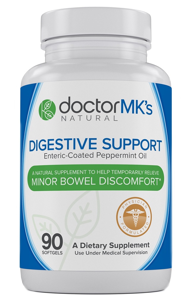 IBS Relief Supplement by Doctor MK ®, 90 kapslit Enteric kaetud piparmündiõli, ärritunud soole sündroom, seedetrakti tugi valem