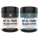 Vasakranniku jõudlus Chocolate MCT Oil Peptides, 1lb + maitsestamata MCT Oil Peptides, 1lb