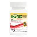 NaturesPlus Hema-Plex Raud - 60 aeglaselt vabastavat Mini-Tabs - 85 mg Kelaaditud Raud - Total Blood Health - C-vitamiini ja bioflavonoididega - Vegan, Gluteenivaba - 30 Servings