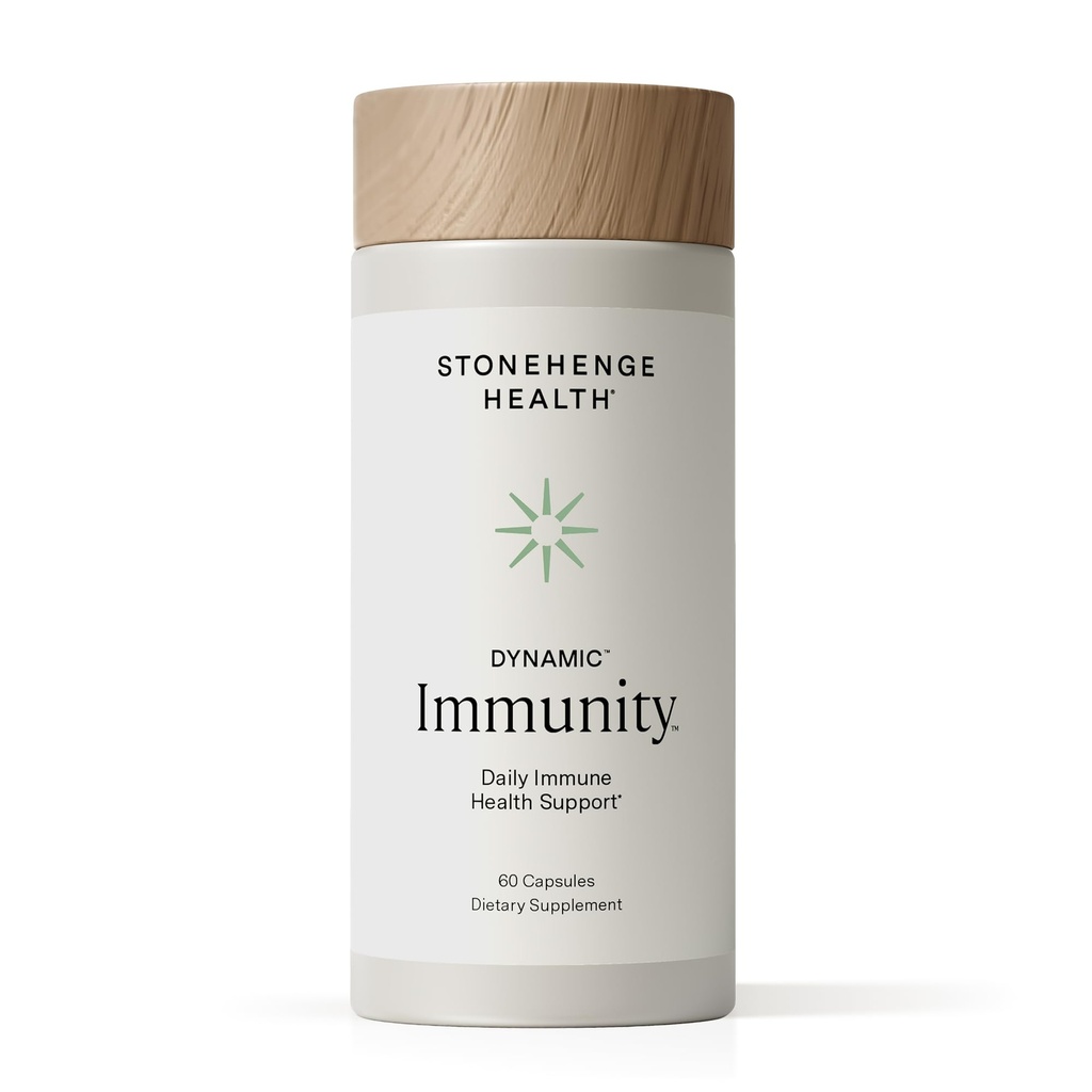 Stonehenge Health Dynamic Immunity Daily Supplement 10-in-1 Immune Boosters Tsink, Elderberry, Echinacea, C-vitamiin ja probiootiline L. Acidophilus - toetab immuunsüsteemi ja hingamisteede tervist, 60 kapslit