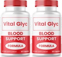 (2 Pack) Vital Glyc kapslid - Ametlik vereabi valem, Vital Glyc veresoonte puhastaja, Vital Glyc Glyco Optimizer pillid, toetab üldist tervist ja heaolu, Vital Glyc Pulber (120 kapslit)