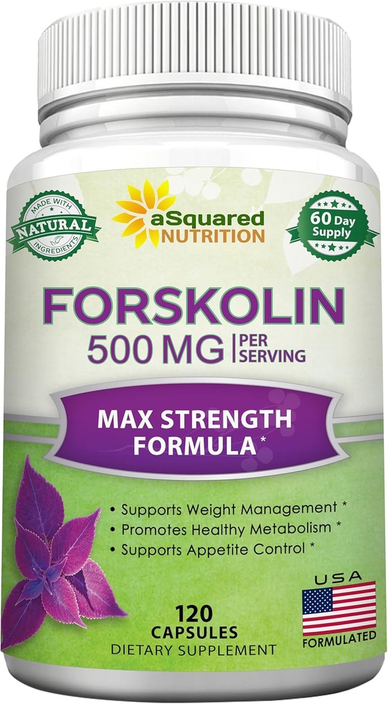 aSquared Nutrition Forskolin 500mg Max Tugevus -120 Kapslid, Natural Supplement puhas kaalulangus kütus, Coleus Forskohlii Root-Forskolin Diet Pills, Belly Buster Pure Fat Burner 2X Slim Trim Kaotus
