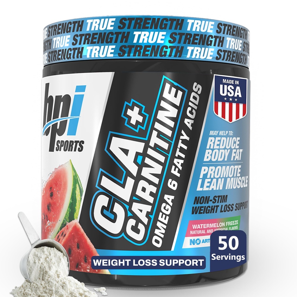 BPI Sports CLA + Karnitiin - CLA L karnitiin & linoolhape - L karnitiinilisa kaalulangus, ainevahetus ja lahja lihas - kofeiinivaba - arbuuskülm - 50 serveerimist - 12,34 oz